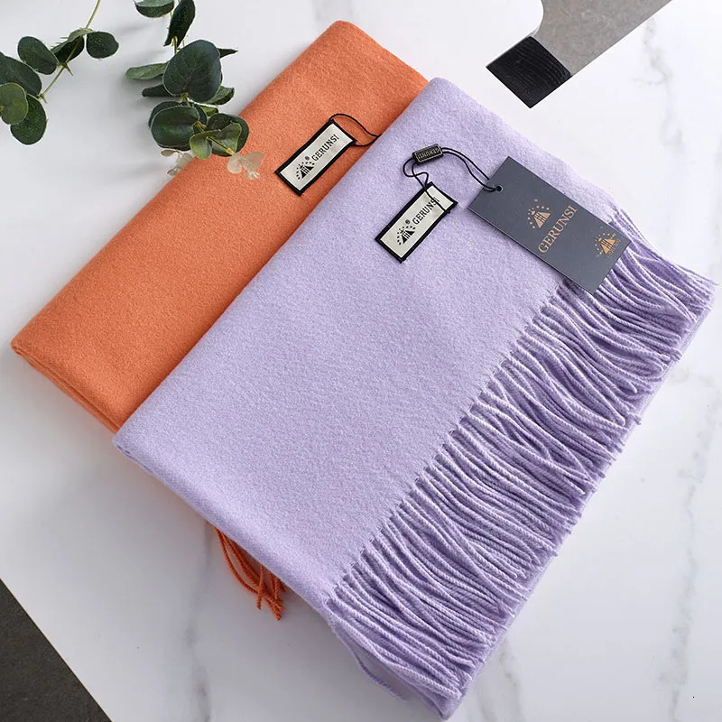 Scarves Visrover 28 Colors Woman Winter Scarf Fashion Female Shawls Cashmere Handfeeling Wraps Solid Color Hijab 230928