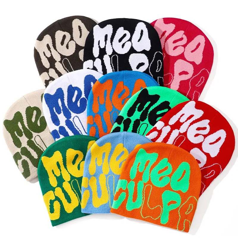 BeanieSkull Caps Letter Graffiti Hip Hop Keep Warm Knitting Skull Cap Outdoor Autumn Winter Unisex Cold Protection Beanie Knitted Hat 230928