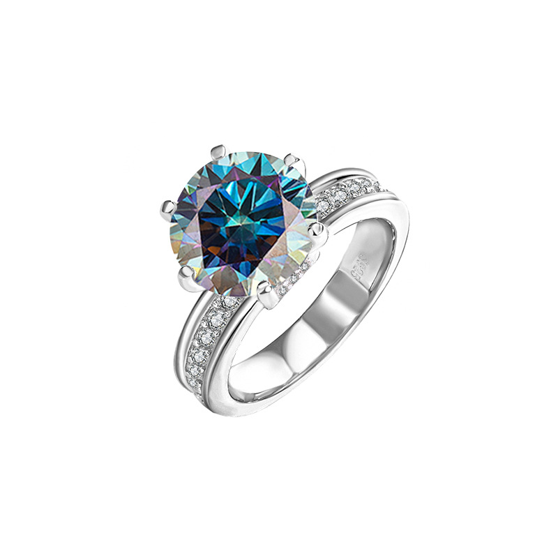 Ring Designer Ladies Ring Sterling Sier 3ct 5ct VVS Moissanite Ring by Diamond Test Wedding Ring Crown Nail Ring Designer jewelry