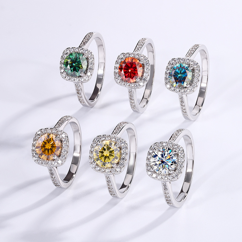 rings for women sterling sier 1CT 2CT 3CT VVS moissanite pass dia tester love daughter engagement nail ring designer jewelry