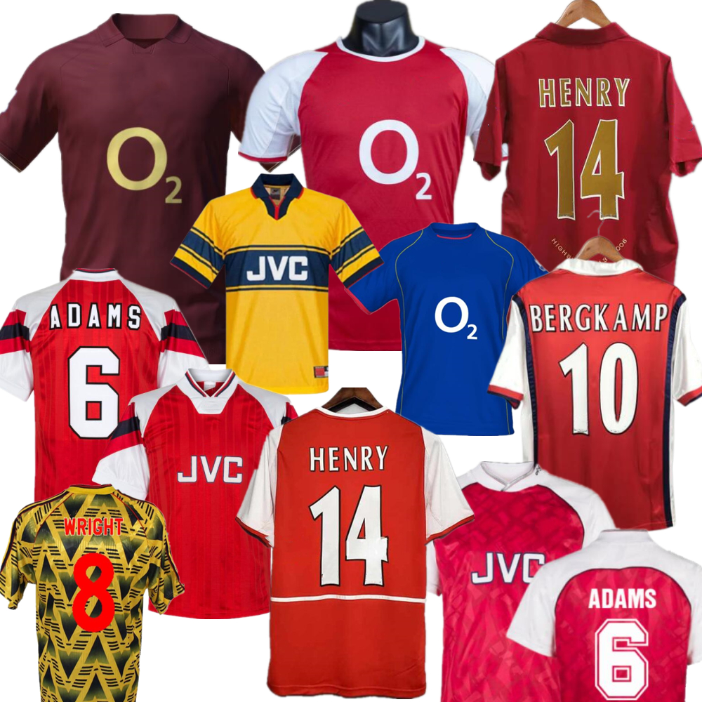 Henry Retro Soccer Jersey 05 06 VIEIRA BERGKAMP HIGHBURY 90 92 93 LJUNGBERG Vintage Football Shirts ADAMS WRIGHT classic maillot de foot PIRES football shirts