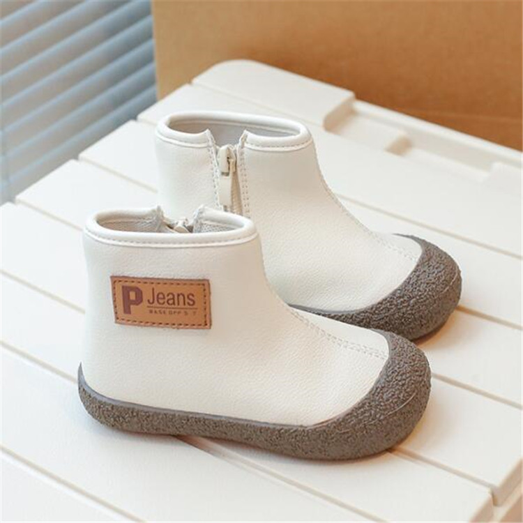 Kids Martin Boots Autumn Side Zipper Children Ankle Boot Winter Boys Girls Fashion Shoes Soft Leather Toddlers Baby Chelsea Boots