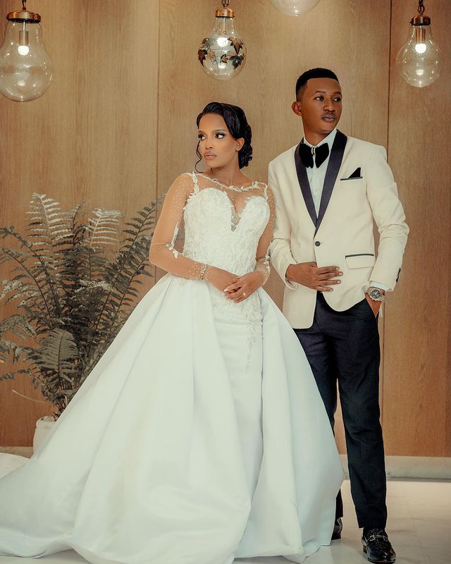 2023 Oct Arabic Aso Ebi Plus Lace Mermaid Wedding Dress Beaded Detachable Train Satin Bridal Gowns Dress ZJ303