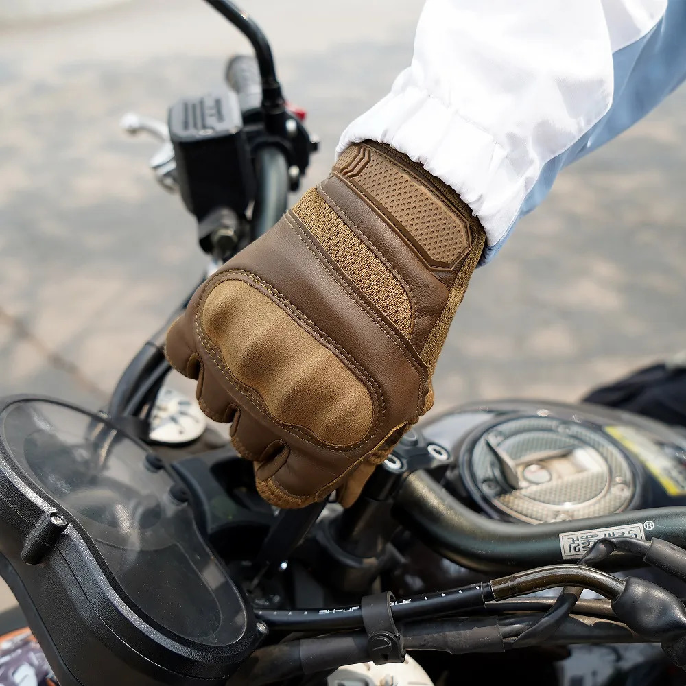 Five Fingers Gloves Touchscreen PU Leather Motorcycle Full Finger Protective Gear Racing Pit Bike Riding Motorbike Moto Motocross Enduro 230928