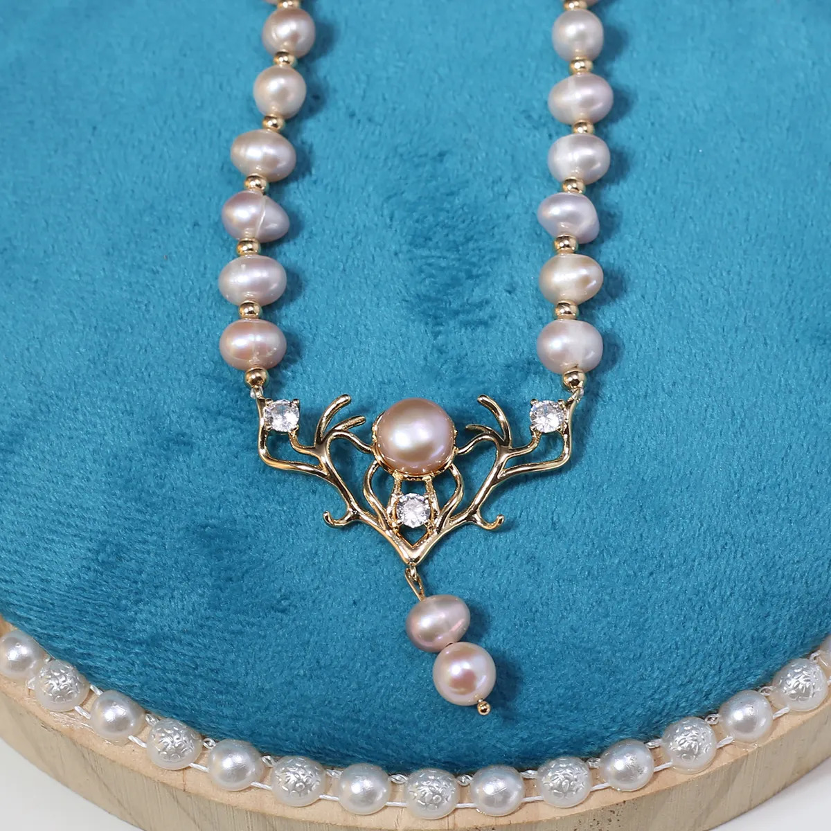 Pendant Necklaces Natural Freshwater Pearl Necklace Pink Round Shape Exquisite Accessories Women Personality Girls Wedding Party Jewelry 230928