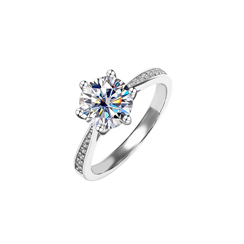 pass diamond tester 1ct VVS1 D color moissanite ring for women 925 sterling silver love ring daughter girl wed engagement rings mens luxury jewelry wo