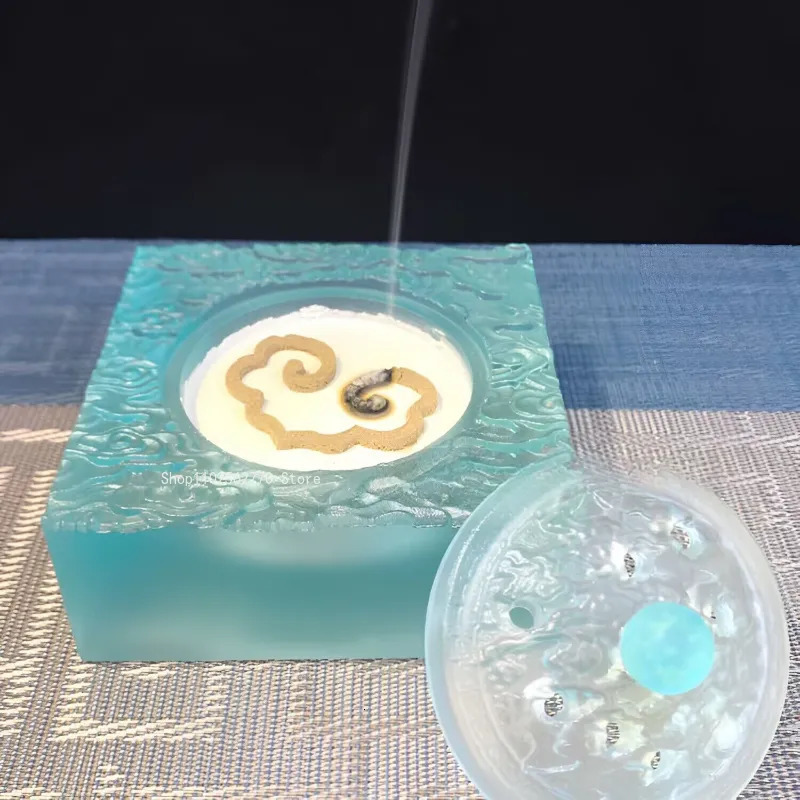 Rattan Antique Fragrance Seal Glass Incense Xiangyun Hollow Carving Products Household Indoor Line Seat Ornaments 230928