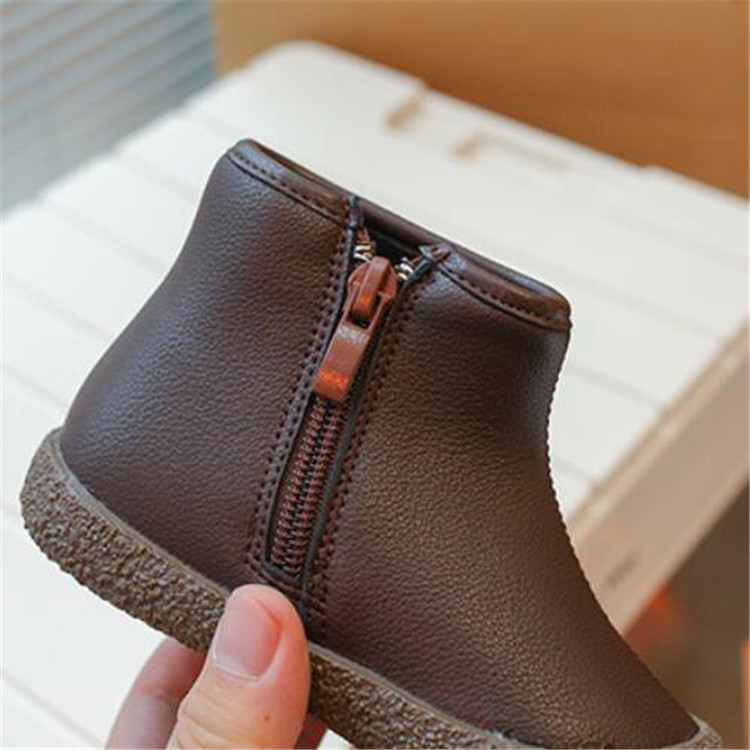 Kids Martin Boots Autumn Side Zipper Children Ankle Boot Winter Boys Girls Fashion Shoes Soft Leather Toddlers Baby Chelsea Boots