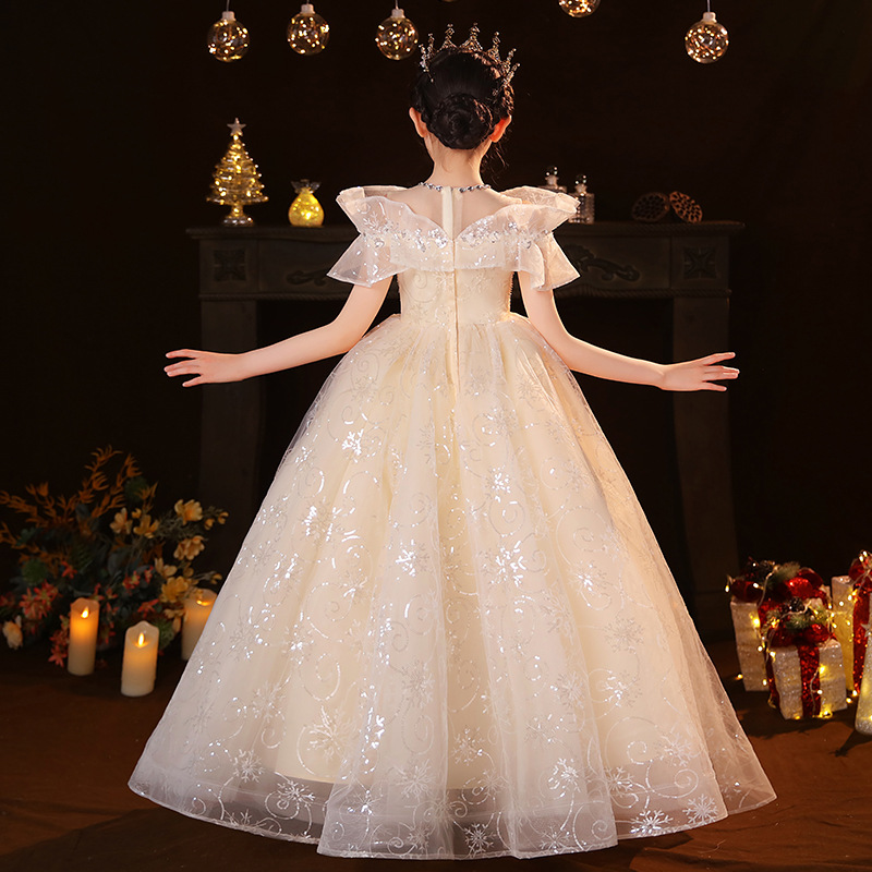 Champagne Lace Wer Girl Dresses Ball Gown Backless Lilttle Kids Pageant Weddding Gowns Tulle First Holy Communion Sexy Birthday Dress 403 6660311