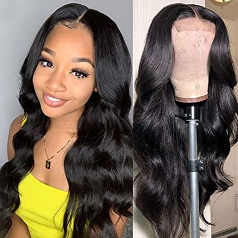 13x4 HD Transparent Body Wave Lace Front Human Hair Wigs for Women Pre Plucked Raw Indian Wavy 360 Lace Frontal Wigs