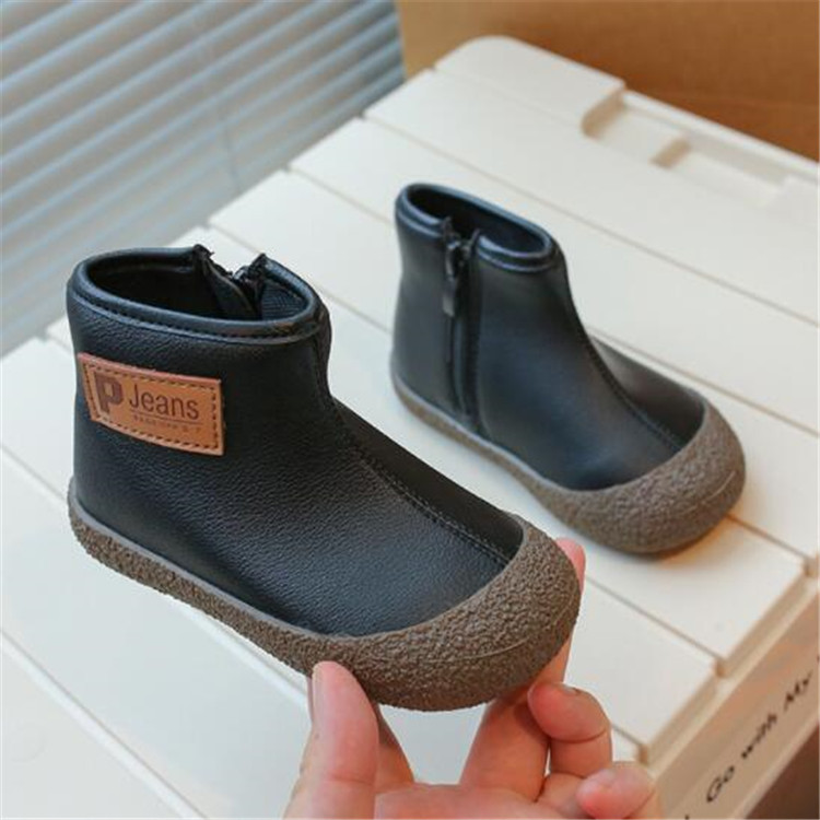 Kids Martin Boots Autumn Side Zipper Children Ankle Boot Winter Boys Girls Fashion Shoes Soft Leather Toddlers Baby Chelsea Boots
