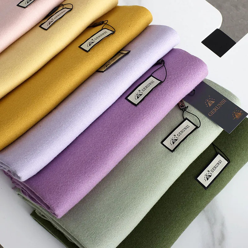 Scarves Visrover 28 Colors Woman Winter Scarf Fashion Female Shawls Cashmere Handfeeling Wraps Solid Color Hijab 230928