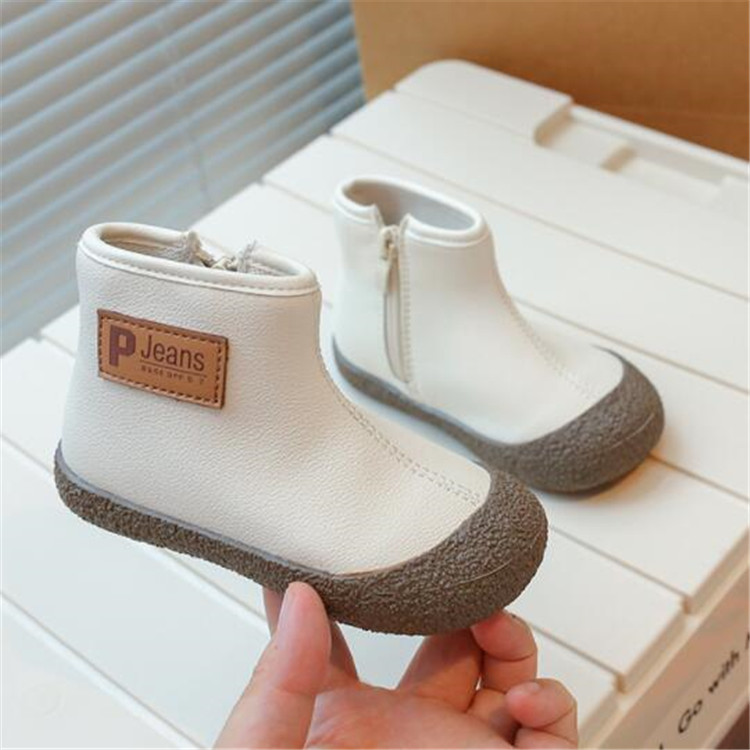 Kids Martin Boots Autumn Side Zipper Children Ankle Boot Winter Boys Girls Fashion Shoes Soft Leather Toddlers Baby Chelsea Boots