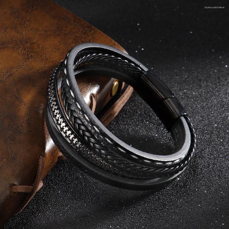 Charm Bracelets Vintage Leather 21cm Bracelet For Men Black Multi-Layer Woven Retro Magnetic Clasp Wholesale Jewelry Accessories Gifts Party
Charm Bracelets Vintage Leather 21cm Bracelet For Men Black Multi-Layer Woven Retro Magnetic Clasp Wholesale Jewelry Accessories Gifts Party