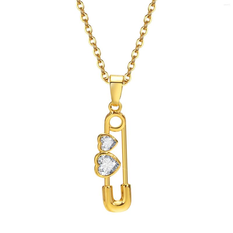 Pendant Necklaces Heart Bling Stone For Women Chic Paperclip Safety Pin Necklace Stainless Steel Collar Fashion Jewelry
Pendant Necklaces Heart Bling Stone For Women Chic Paperclip Safety Pin Necklace Stainless Steel Collar Fashion Jewelry