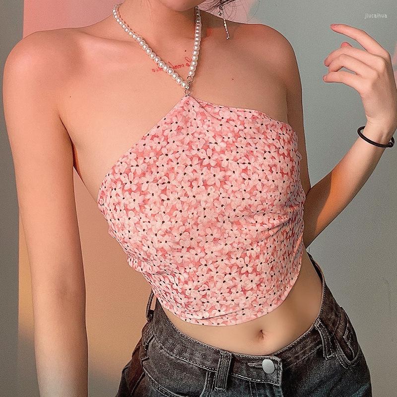 Women' Tanks SEASONS Floral Print Pearl Halter Backless Top Summer Lace Up Sleeveless Crop Tops Tees Women Fashion Y2K Camisole ASVE82898, Pink
Women' Tanks SEASONS Floral Print Pearl Halter Backless Top Summer Lace Up Sleeveless Crop Tops Tees Women Fashion Y2K Camisole ASVE82898, Pink