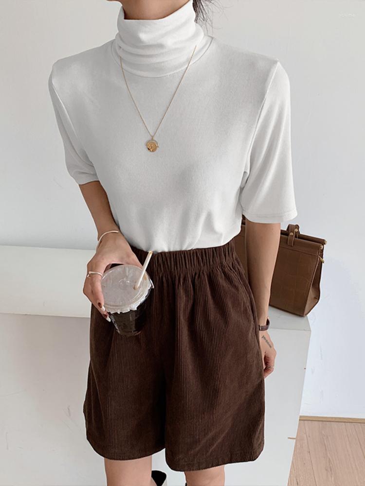 Women' T Shirts Woman T-shirts Cotton Turtleneck Solid Slim Top Office Lady Medium Sleeve Base Coat Summer Elegant Short T-shirt, Black
Women' T Shirts Woman T-shirts Cotton Turtleneck Solid Slim Top Office Lady Medium Sleeve Base Coat Summer Elegant Short T-shirt, Black