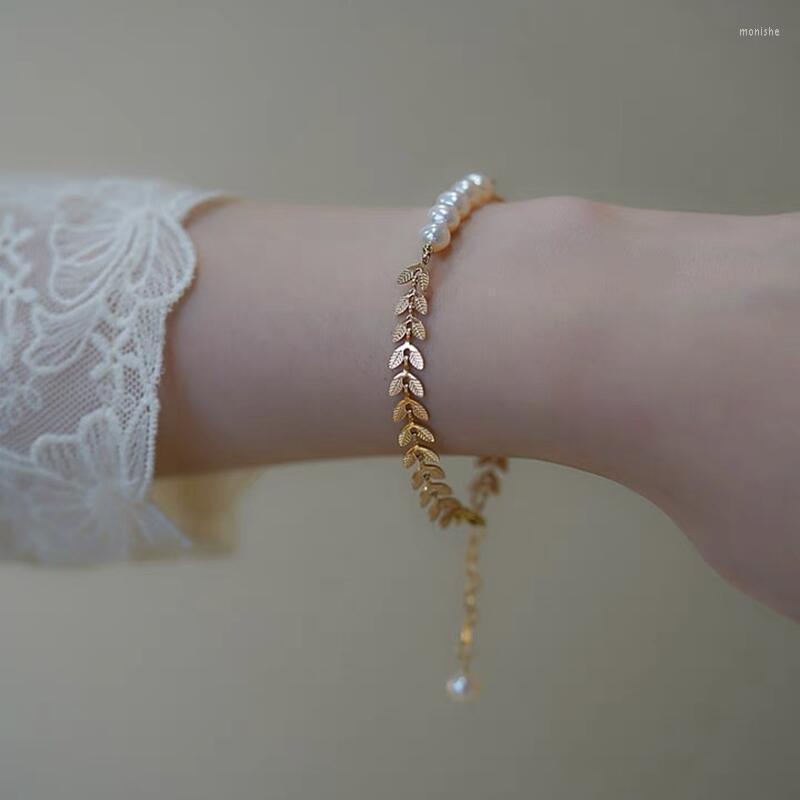 Bangle Valentine's Day Copper Alloy Wheat Ear Natural 5-6mm White Freshwater Pearl Beaded Bracelet Adjustable Extension Chain
Bangle Valentine's Day Copper Alloy Wheat Ear Natural 5-6mm White Freshwater Pearl Beaded Bracelet Adjustable Extension Chain