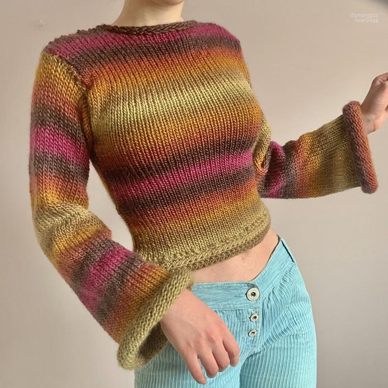 Women' Sweaters Women' 2000s Retro Cropped Y2k Vintage Striped Crimping Long Sleeve Kinttted Pullovers Women Autumn Winter Jumpers
Women' Sweaters Women' 2000s Retro Cropped Y2k Vintage Striped Crimping Long Sleeve Kinttted Pullovers Women Autumn Winter Jumpers