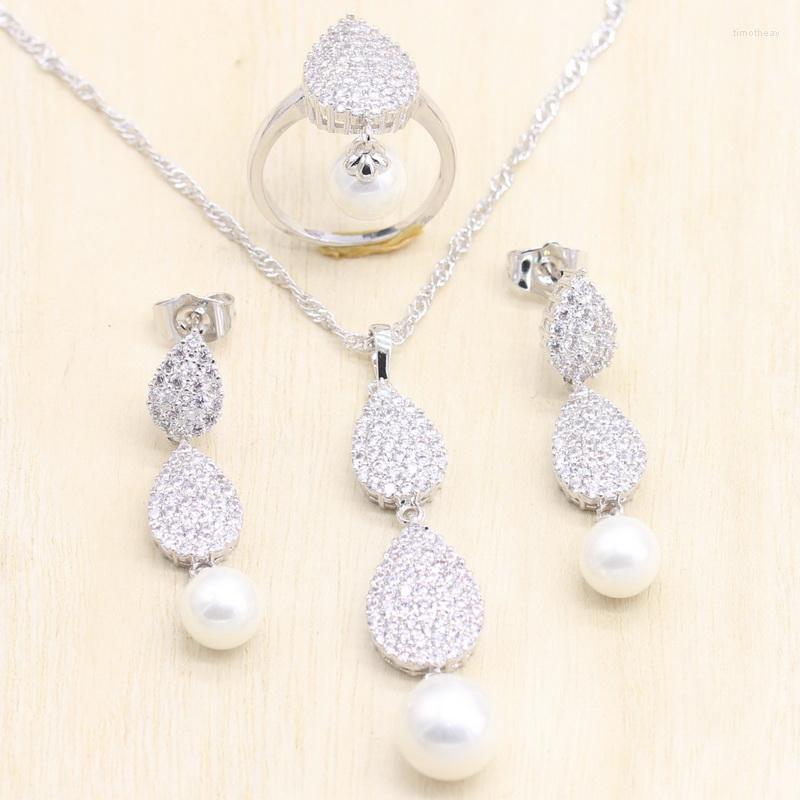 Necklace Earrings Set Women 925 Sterling Silver Pearl Heart S White CZ Jewelry Ring Stud Pendant For Party, Picture shown
Necklace Earrings Set Women 925 Sterling Silver Pearl Heart S White CZ Jewelry Ring Stud Pendant For Party, Picture shown