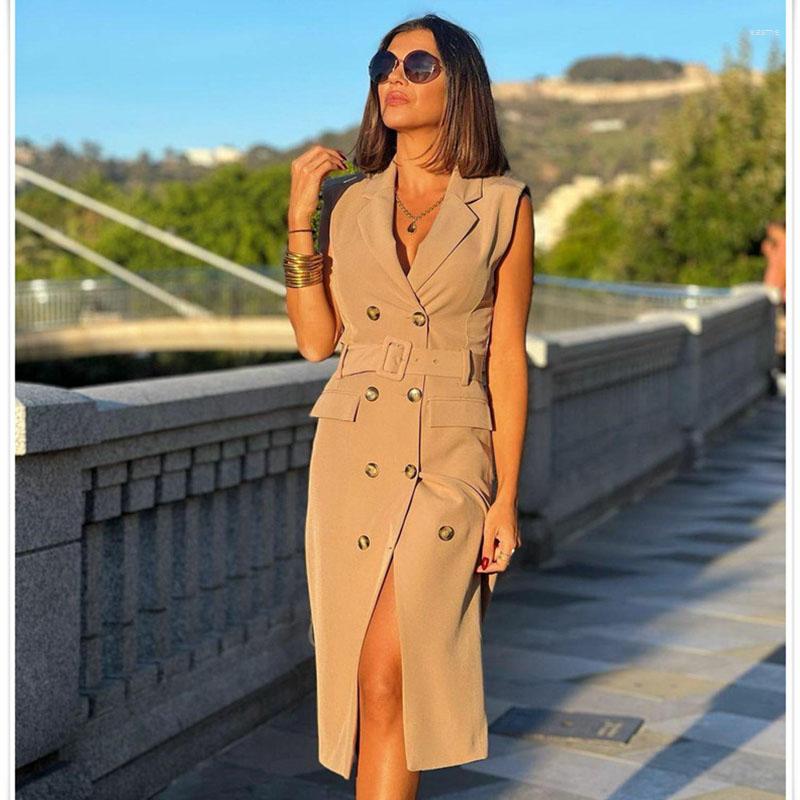 Casual Dresses Elegant Notch Double Breasted Bodycon For Women 2023 Long Sleeve With Belt Office Ladies Party Midi Dress Vestido, Khaki
Casual Dresses Elegant Notch Double Breasted Bodycon For Women 2023 Long Sleeve With Belt Office Ladies Party Midi Dress Vestido, Khaki