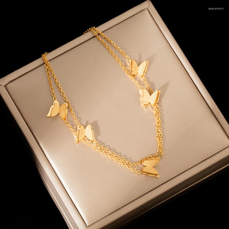 Anklets 316L Stainless Steel Niche Design Double Layer Butterfly Anklet Ladies Fashion Trend High Jewelry Beach Accessories B-283
Anklets 316L Stainless Steel Niche Design Double Layer Butterfly Anklet Ladies Fashion Trend High Jewelry Beach Accessories B-283
