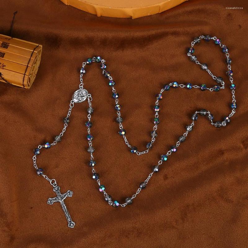 Pendant Necklaces Christian Cross Rosary Necklace Color Plastic Corner Bead Catholic Sweater Chain Jewelry
Pendant Necklaces Christian Cross Rosary Necklace Color Plastic Corner Bead Catholic Sweater Chain Jewelry