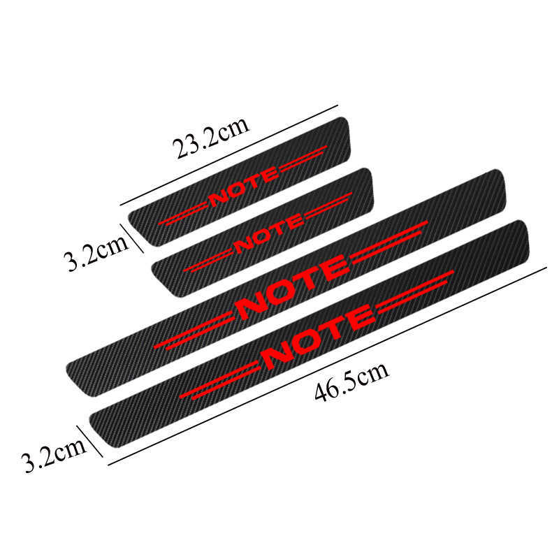 4Pcs Carbon Fiber Car Door Sill Scuff Anti Scratch Sticker for Nissan NOTE E11 E12 Accessories