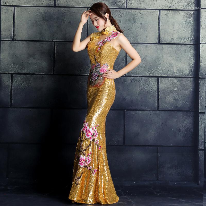 Ethnic Clothing Embroidery Cheongsam Long Chinese Oriental Evening Dress Elegant Princess Dresses Red Qipao Wedding Summer Women Sexy
Ethnic Clothing Embroidery Cheongsam Long Chinese Oriental Evening Dress Elegant Princess Dresses Red Qipao Wedding Summer Women Sexy