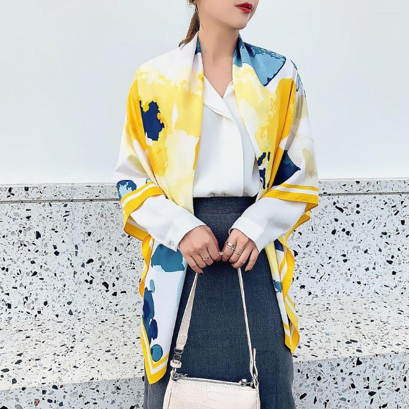 Scarves Fashion 130cm Silk Scarf Brand Square Design Hand-painted Flowers Women Shawl Bandana Kerchief For Ladies
Scarves Fashion 130cm Silk Scarf Brand Square Design Hand-painted Flowers Women Shawl Bandana Kerchief For Ladies