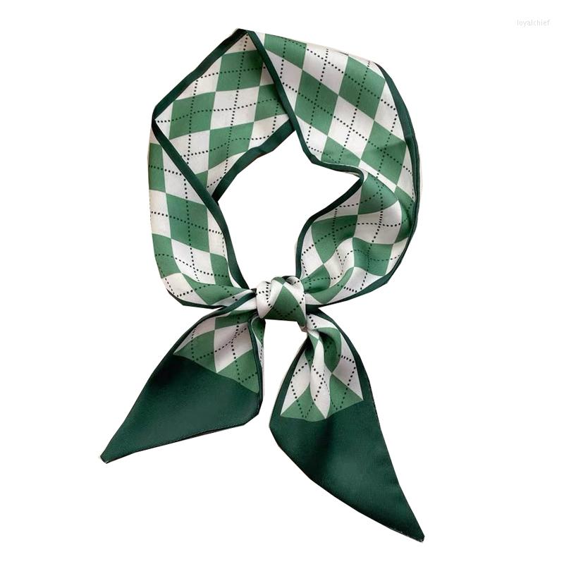Scarves CHENKIO French Romantic Small Silk Scarf Women's Hair Band Long Neck Green Diamond Plaid Summer Fashion
Scarves CHENKIO French Romantic Small Silk Scarf Women's Hair Band Long Neck Green Diamond Plaid Summer Fashion