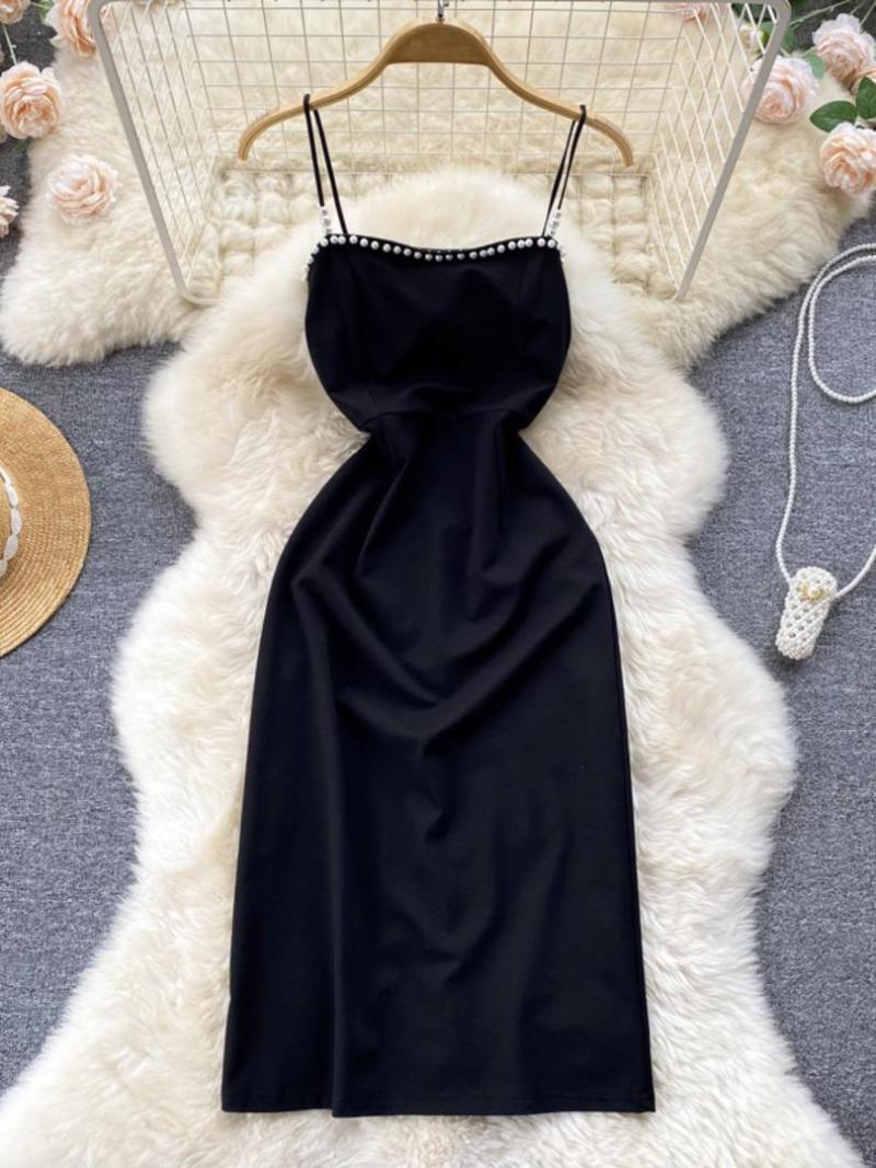 Casual Dresses French Retro Beading Summer Dress Women Elegant Black Spaghetti Strap Sleeveless Backless A-line Sexy Evening Party Midi
Casual Dresses French Retro Beading Summer Dress Women Elegant Black Spaghetti Strap Sleeveless Backless A-line Sexy Evening Party Midi