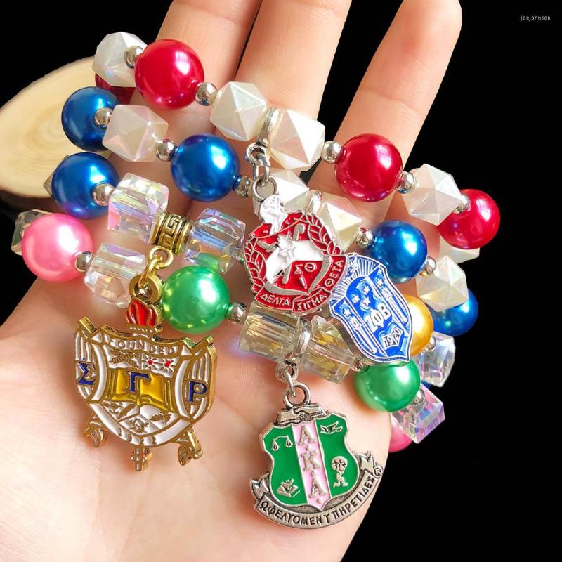 Charm Bracelets Handmade Greek Sorority Shield 1922 1920 Transparent AB Color Acrylic Peael Bracelet Jewelry
Charm Bracelets Handmade Greek Sorority Shield 1922 1920 Transparent AB Color Acrylic Peael Bracelet Jewelry