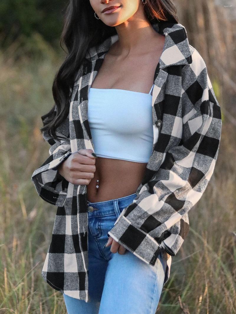 Women's Jackets ZAFUL Boyish Checked Thin Wool Blend Coat Female Plaid Loose Shirt Jacket Spring Button Up Turn Down Overshirt Fashion Top, Light coffee
Women's Jackets ZAFUL Boyish Checked Thin Wool Blend Coat Female Plaid Loose Shirt Jacket Spring Button Up Turn Down Overshirt Fashion Top, Light coffee