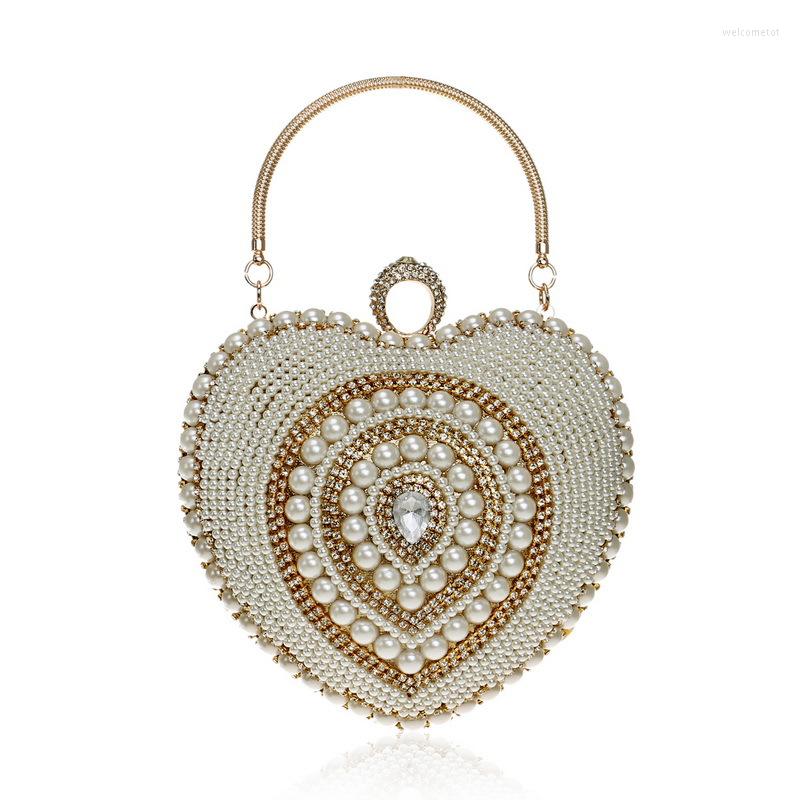 Evening Bags Women's Fashion Sweet Heart Shaped Women Beaded Purse Day Clutches Finger Ring Crystal Wedding Nightclubs Handbags, Gold
Evening Bags Women's Fashion Sweet Heart Shaped Women Beaded Purse Day Clutches Finger Ring Crystal Wedding Nightclubs Handbags, Gold