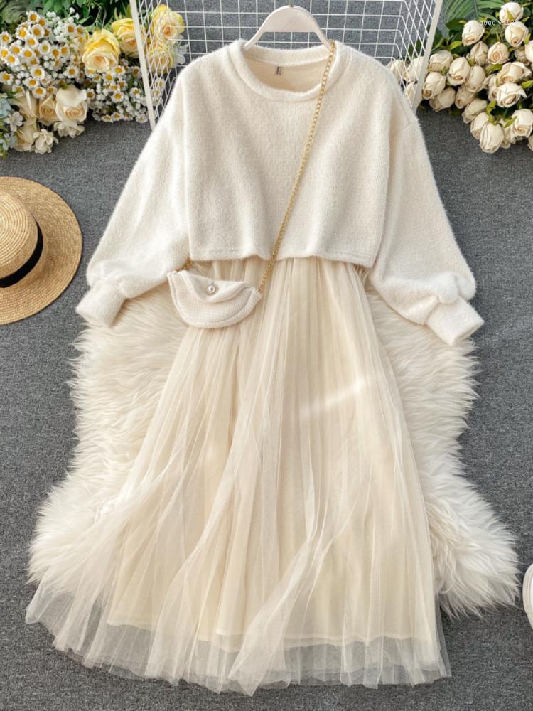 Work Dresses LY VAREY LIN Autumn Winter Women Sweet Two-piece Sets O-neck Pullover Short Tops Sleeveless Gauze A-line Long Dress Suits, Black
Work Dresses LY VAREY LIN Autumn Winter Women Sweet Two-piece Sets O-neck Pullover Short Tops Sleeveless Gauze A-line Long Dress Suits, Black