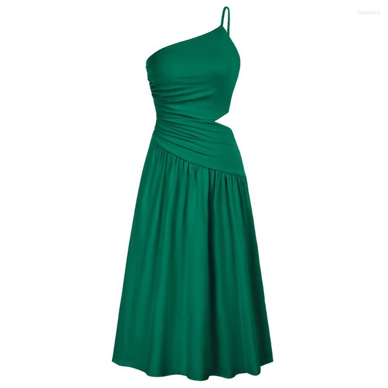 Casual Dresses Women Cut Out Waist Cotton Dress One Shoulder Ruched Flared A-Line Sleeveless Cocktail Party Wedding A30, Green
Casual Dresses Women Cut Out Waist Cotton Dress One Shoulder Ruched Flared A-Line Sleeveless Cocktail Party Wedding A30, Green