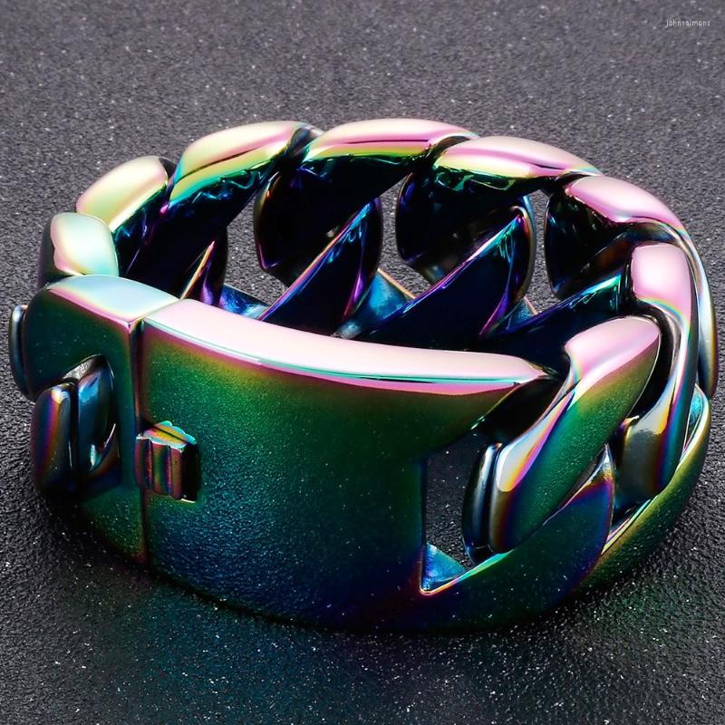 Link Bracelets Heavy Big Chunk 32MM Curb Chain Man Bracelet Homme For Men Blue Colorful Stainless Steel Jewelry Gifts Boyfriend Father
Link Bracelets Heavy Big Chunk 32MM Curb Chain Man Bracelet Homme For Men Blue Colorful Stainless Steel Jewelry Gifts Boyfriend Father