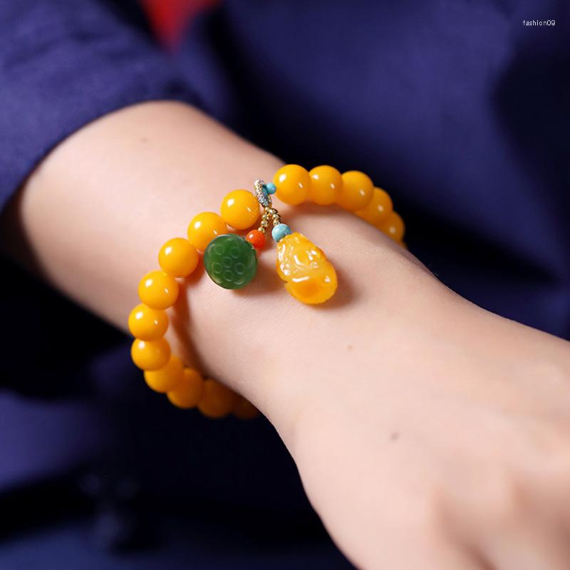 Link Bracelets The Old Honey Chicken Oil Huang PI Xiu Ball Single Circle Bracelet DIY Accessories Jade Wax Hand String Female
Link Bracelets The Old Honey Chicken Oil Huang PI Xiu Ball Single Circle Bracelet DIY Accessories Jade Wax Hand String Female