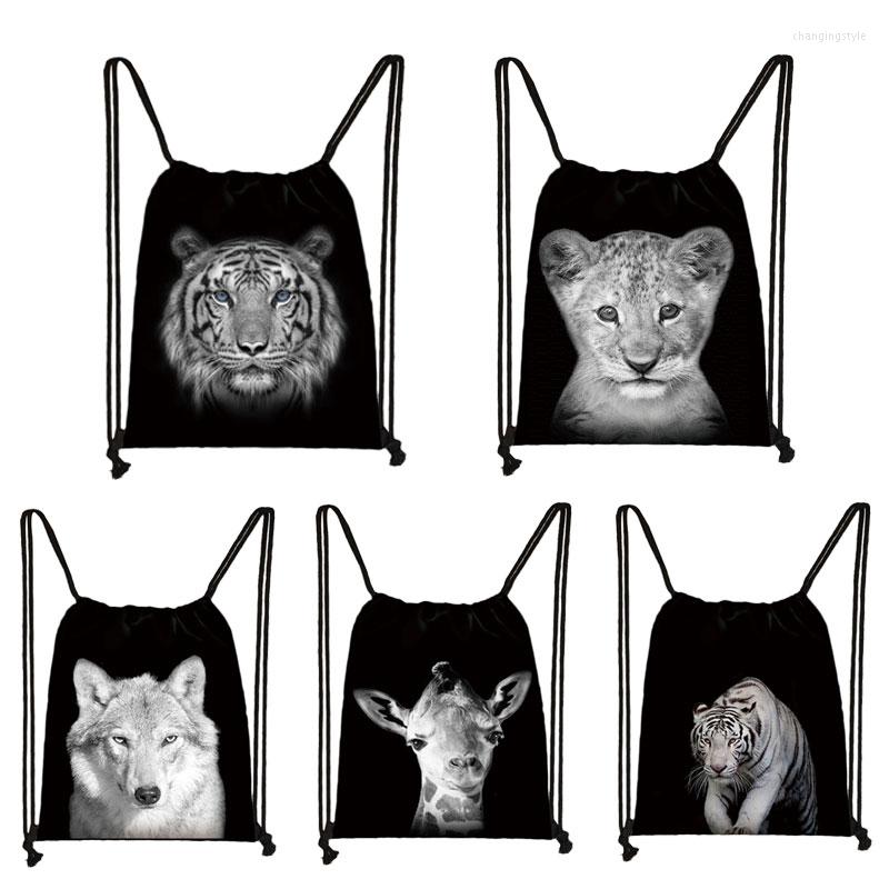 Shopping Bags Black White Wild Animals Print Drawstring Bag Men Storage Boys Tiger Lion Wolf Backpack Teenager Travel Bookbag, Skdblackanm02
Shopping Bags Black White Wild Animals Print Drawstring Bag Men Storage Boys Tiger Lion Wolf Backpack Teenager Travel Bookbag, Skdblackanm02