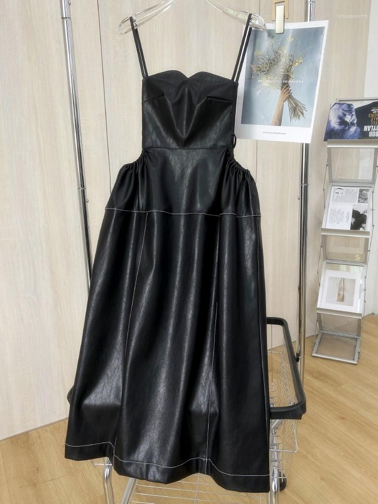 Casual Dresses Reteo 2023 Spring Pu Leather Spaghetti Strap Dress Women High Waist Slim A-line, Black
Casual Dresses Reteo 2023 Spring Pu Leather Spaghetti Strap Dress Women High Waist Slim A-line, Black