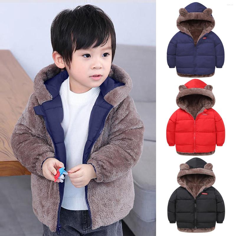 Jackets Toddler Boys Girls Winter Coat Bear Ears Hooded Two Sided Wear Fleece Thicken Windproof Zipper Warm Outwear Thick, Black
Jackets Toddler Boys Girls Winter Coat Bear Ears Hooded Two Sided Wear Fleece Thicken Windproof Zipper Warm Outwear Thick, Black