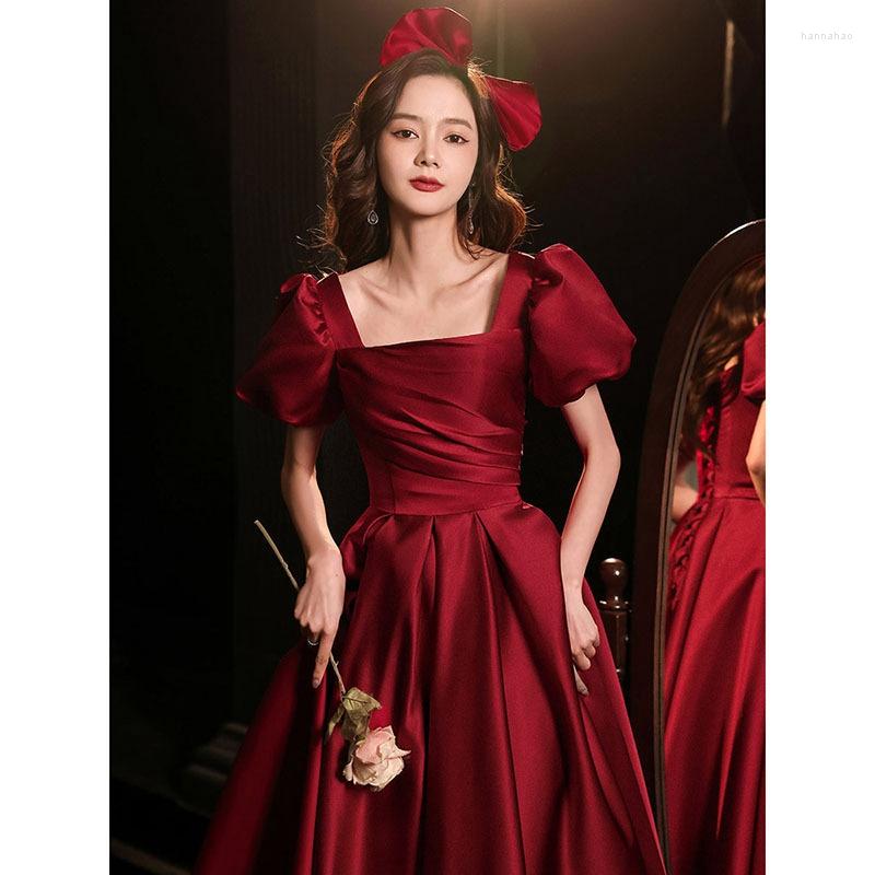 Ethnic Clothing Spring And Autumn 2023 Wedding Engagement Burgundy Satin Dress Vintage Princess Banquet Party Evening
Ethnic Clothing Spring And Autumn 2023 Wedding Engagement Burgundy Satin Dress Vintage Princess Banquet Party Evening