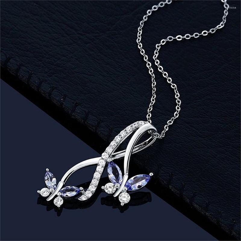 Pendant Necklaces Fashion Double Butterfly Infinity Necklace For Women Simple Elegant Blue Tanzanite Mothers Day Gift
Pendant Necklaces Fashion Double Butterfly Infinity Necklace For Women Simple Elegant Blue Tanzanite Mothers Day Gift