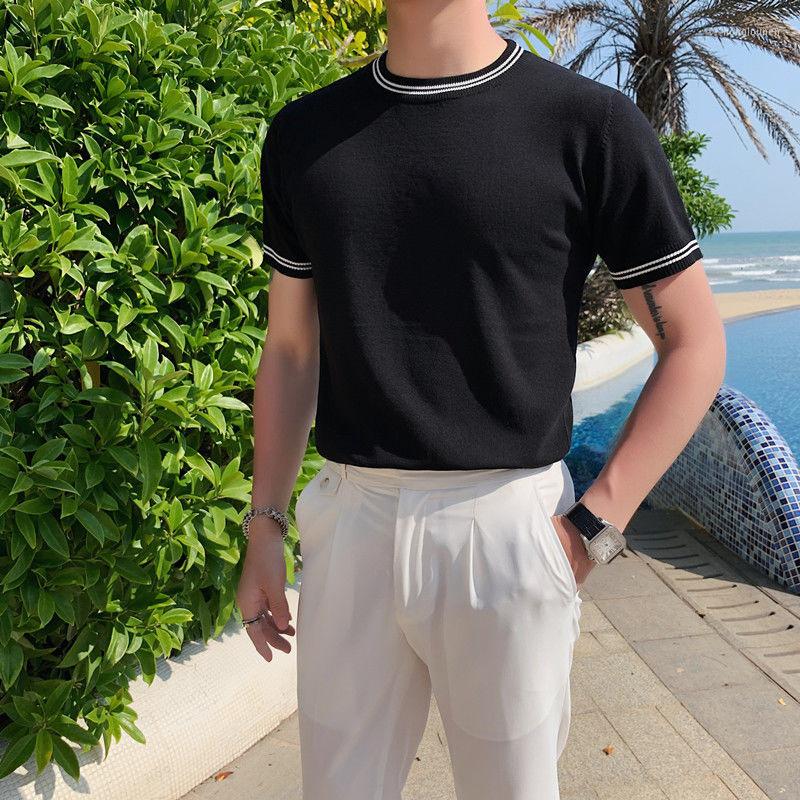 Men's T Shirts British Slim Round Neck Leisure Trend T-shirt Men Ice Silk Short Sleeve Solid Color Summer Tshirt Streetwear Tee Shirt Homme, Black
Men's T Shirts British Slim Round Neck Leisure Trend T-shirt Men Ice Silk Short Sleeve Solid Color Summer Tshirt Streetwear Tee Shirt Homme, Black