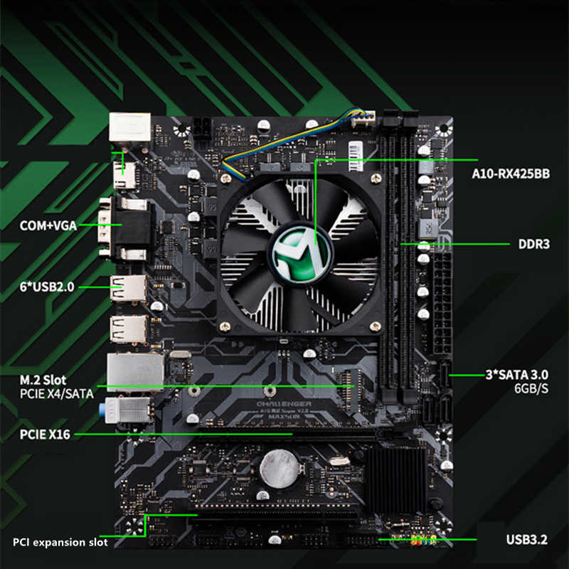 MAXSUN Motherboard A10 Quad Core Super Onboard AMD CPU RX452BB Graphics Card RAM DDR3 SATA3 With Radiator Set Desktop Full New