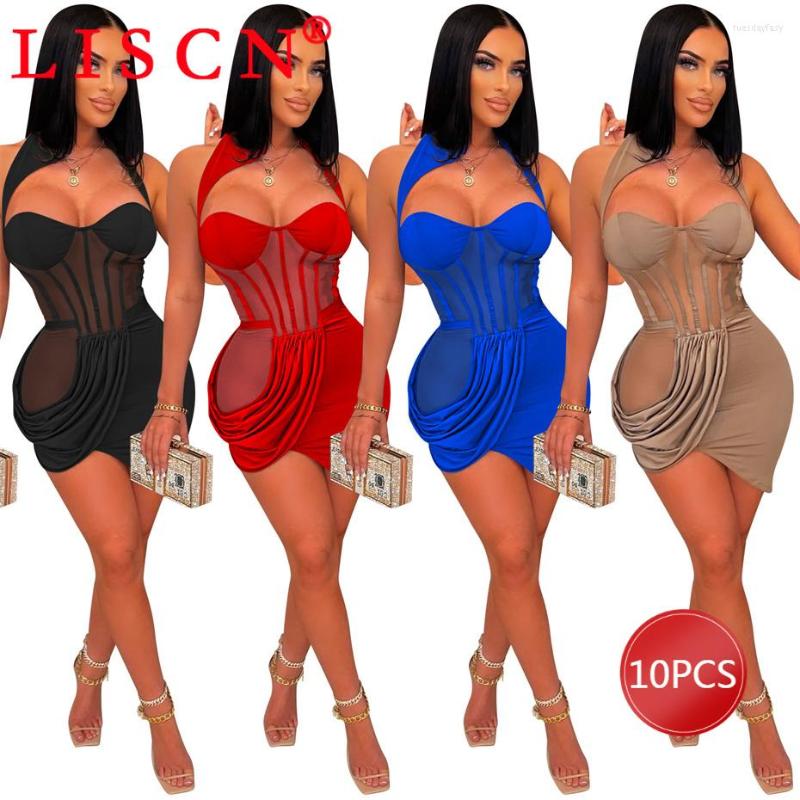 Casual Dresses 10pcs Y2k Dress Bodycon Sexy For Women Fashion Halter Solid Sleeveless Mesh See Through Wholesale Items K9934, Black
Casual Dresses 10pcs Y2k Dress Bodycon Sexy For Women Fashion Halter Solid Sleeveless Mesh See Through Wholesale Items K9934, Black