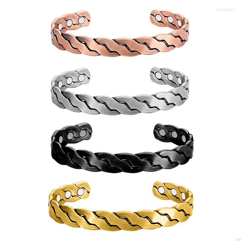 Link Bracelets Woven Copper Magnetic Bracelet Men Arthritis Adjustable Magnets Women Cute Cuff Therapy Health Energy Bangles E163
Link Bracelets Woven Copper Magnetic Bracelet Men Arthritis Adjustable Magnets Women Cute Cuff Therapy Health Energy Bangles E163
