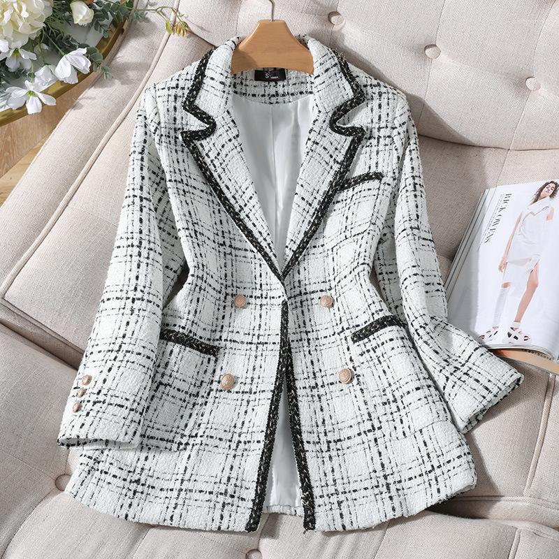 Women' Suits 4XL- Spring Autumn Winter Korean Plaid Tweed Long-sleeved Jackets Women Blazers Fashion Vintage Casual Short Tops, Black quilted
Women' Suits 4XL- Spring Autumn Winter Korean Plaid Tweed Long-sleeved Jackets Women Blazers Fashion Vintage Casual Short Tops, Black quilted