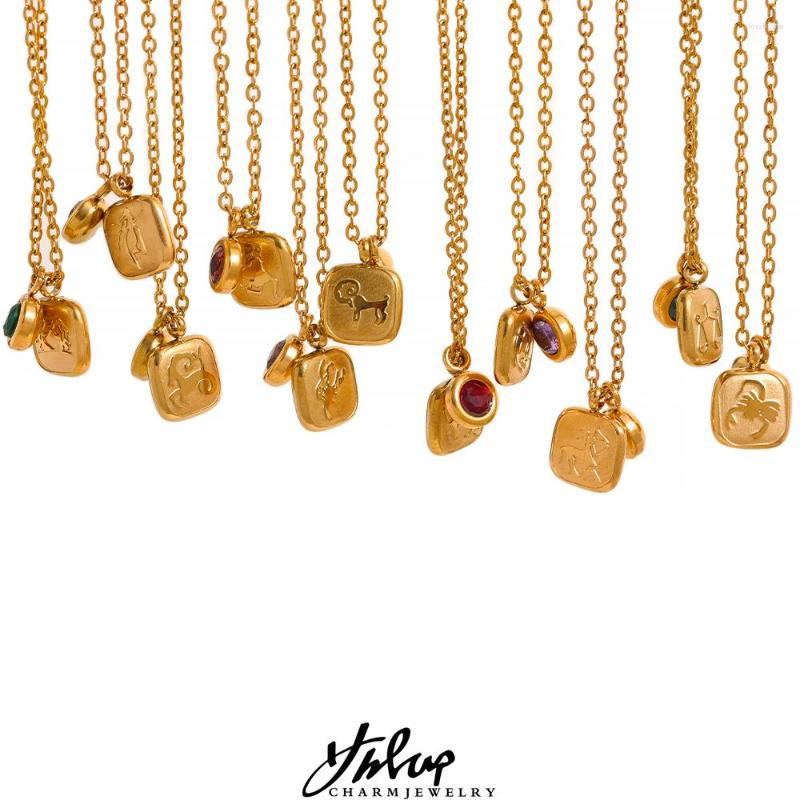 Pendant Necklaces Yhpup Ity 12 Constellation Square Zircon Stainless Steel Necklace Waterproof 18k Gold Plated Chain Charm Jewelry
Pendant Necklaces Yhpup Ity 12 Constellation Square Zircon Stainless Steel Necklace Waterproof 18k Gold Plated Chain Charm Jewelry